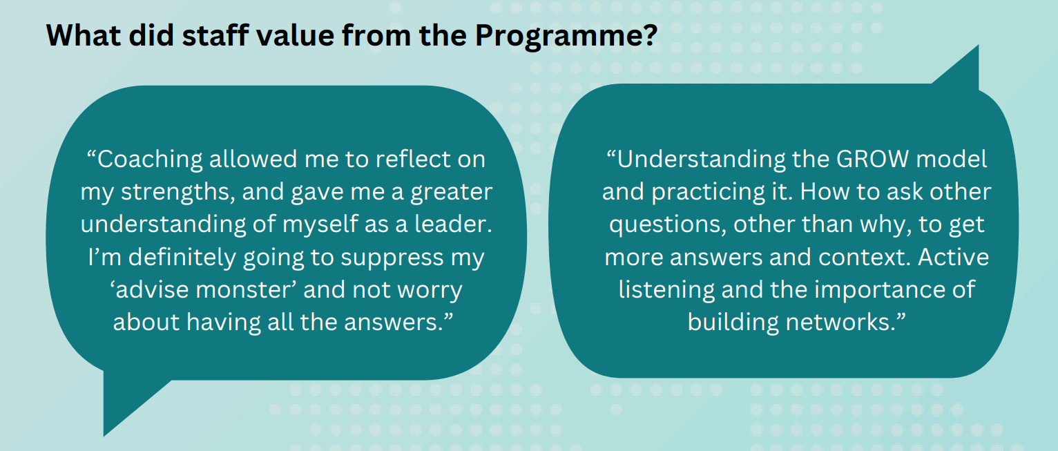 What did staff value from the Programme